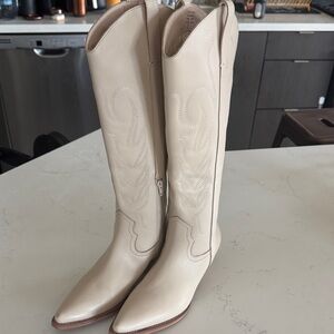 Cream Western Boots